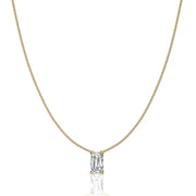 Pendentif diamant naturel Émeraude 0.50 carat or jaune Ely